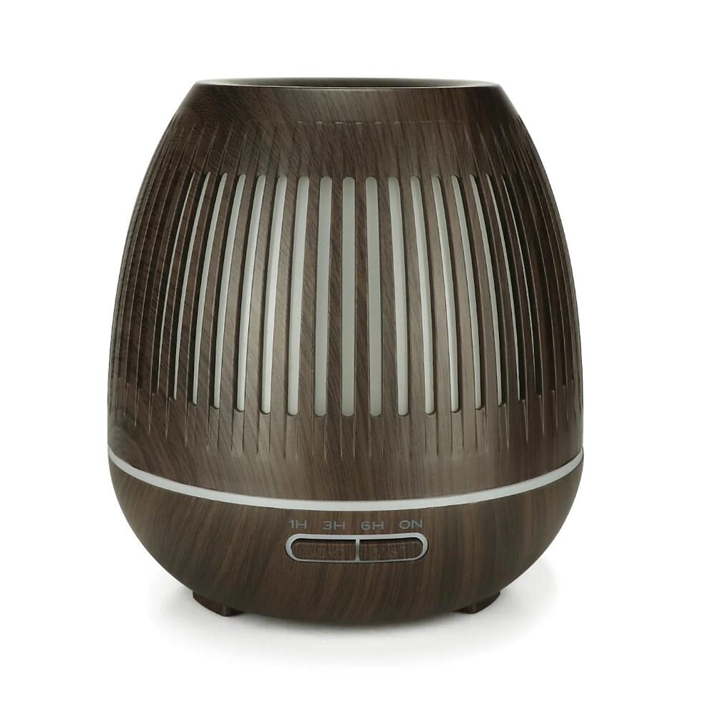 Aroma Diffuser 400 ML med fjernkontroll - Stilren i brun og lys tre -