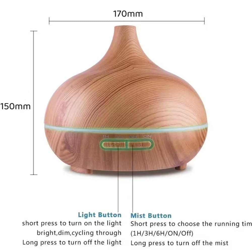 Aroma Diffuser – 500 ml med trelook