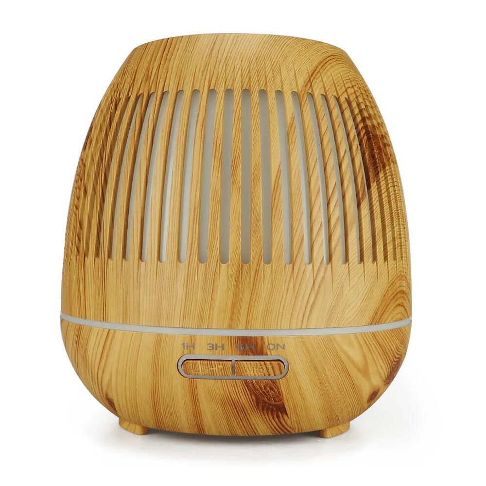Aroma Diffuser 400 ML med fjernkontroll - Stilren i brun og lys tre -