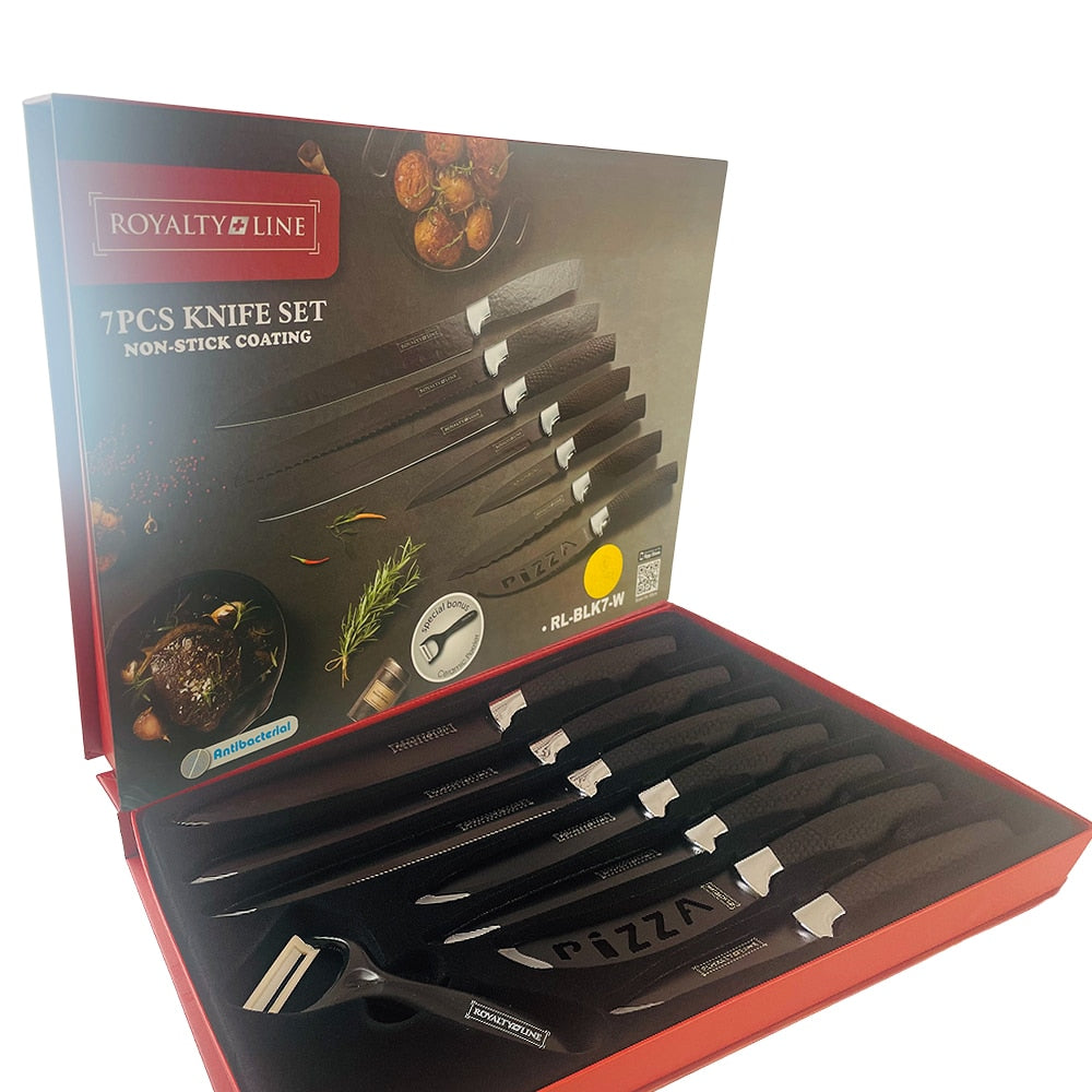 Knivsett (7 deler + skreller) Royalty Line m/marmorbelegg