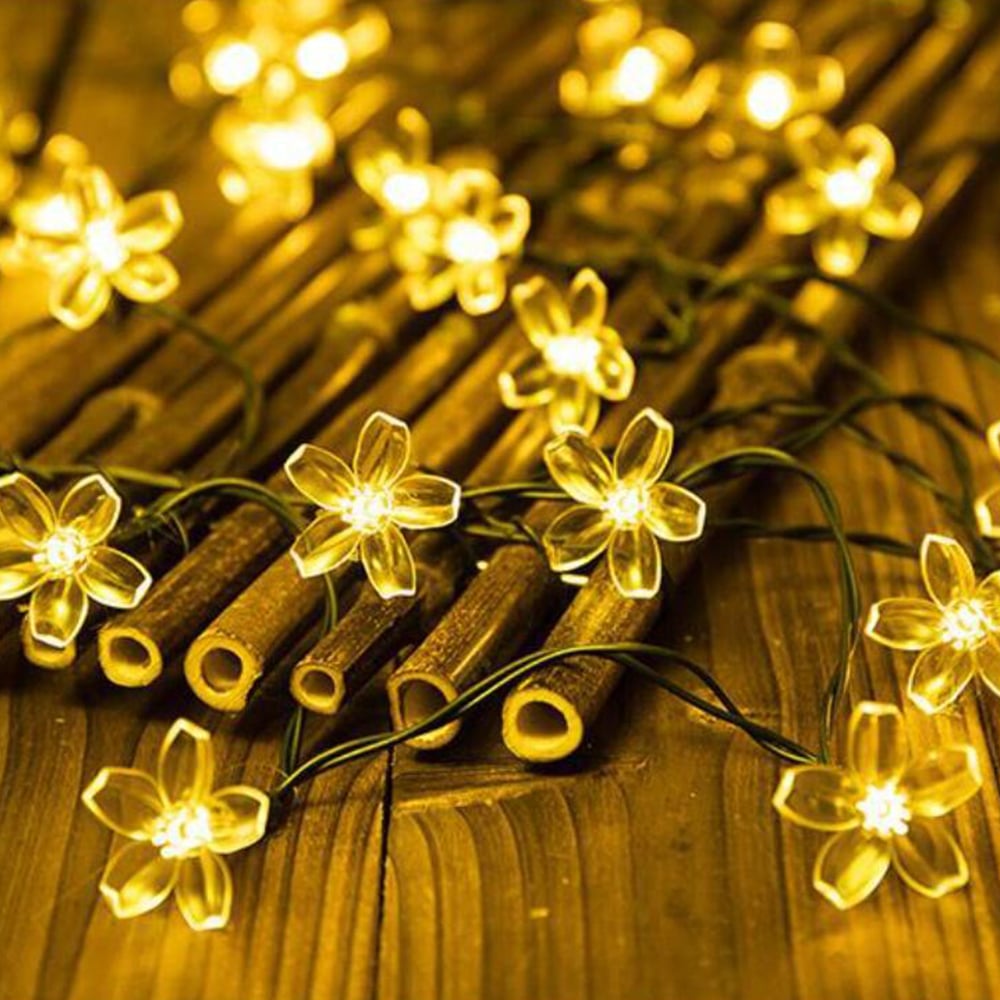 LED-lyskjede 2 meter m/30 Blomster - Soldrevet -