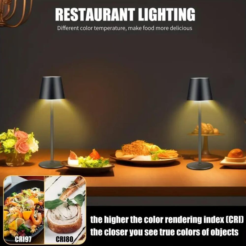 LED-bordlampe med touch og oppladbar funksjon