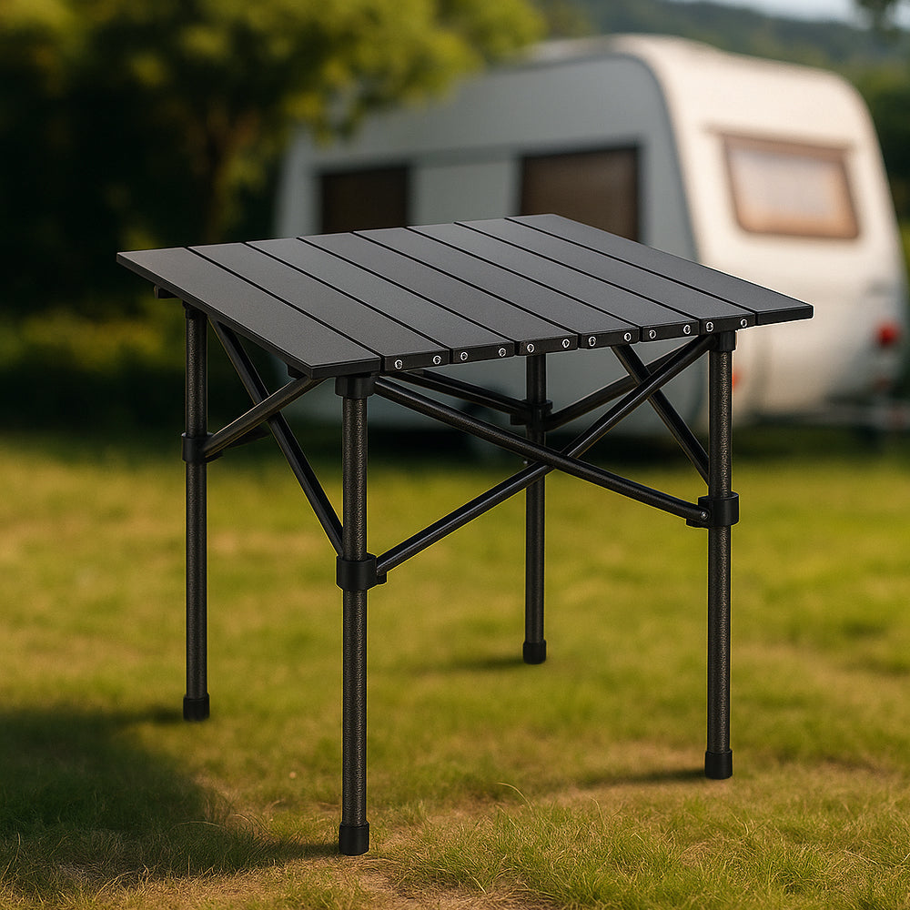 Sammenleggbart campingbord i karbonstål