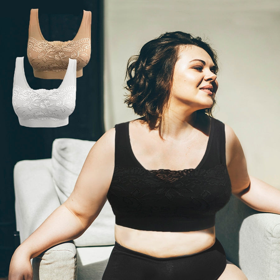 Comfort Bra 3 stk. Komfortabel og sømløs BH med blonder