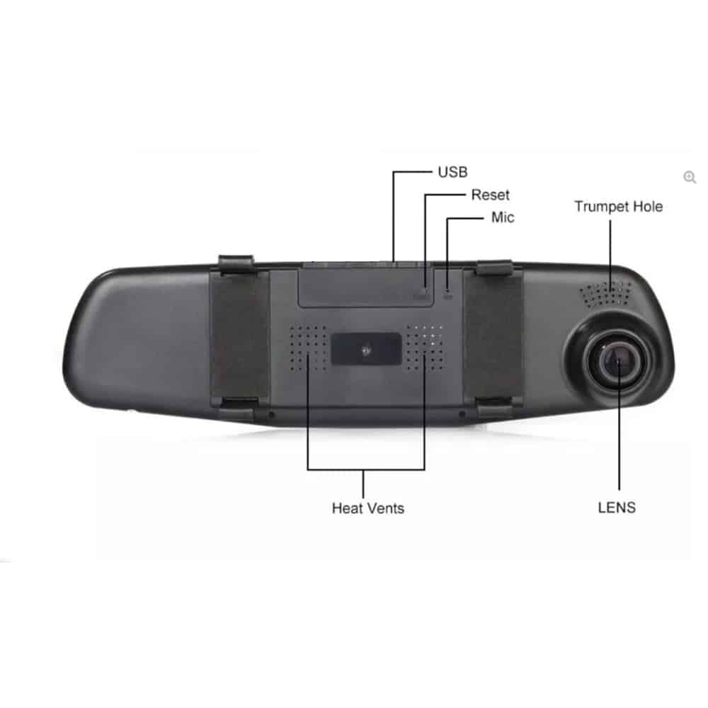 Dashcam bakspeil med frontkamera (Full HD)