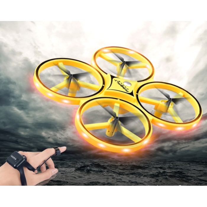 Håndstyrt Drone, Quadcopter (med LED-lys og kul loop-funksjon)