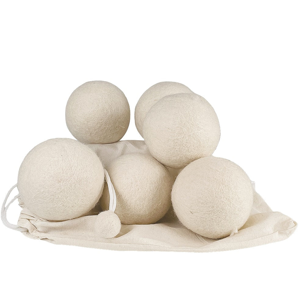 Tørrebolde i 100% ren økologis uld (6 stk. vasketøjsbolde)