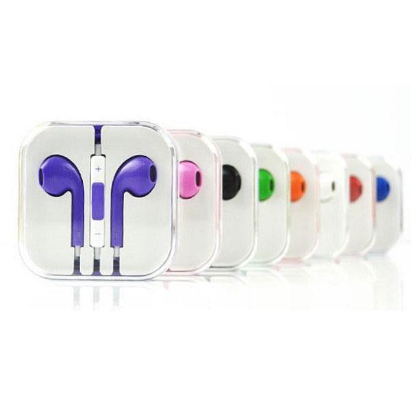 Earpods - øreplugger i 8 farger - hodetelefoner med mikron