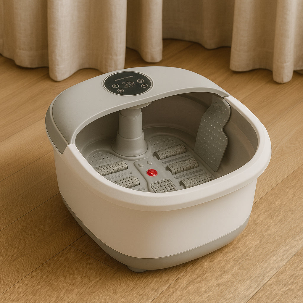 Sammenleggbar Luksus Fotbad m/massasje, temperaturkontroll &amp; fjernstyring