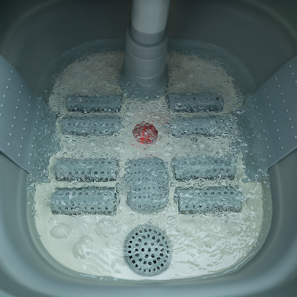 Sammenleggbar Luksus Fotbad m/massasje, temperaturkontroll &amp; fjernstyring