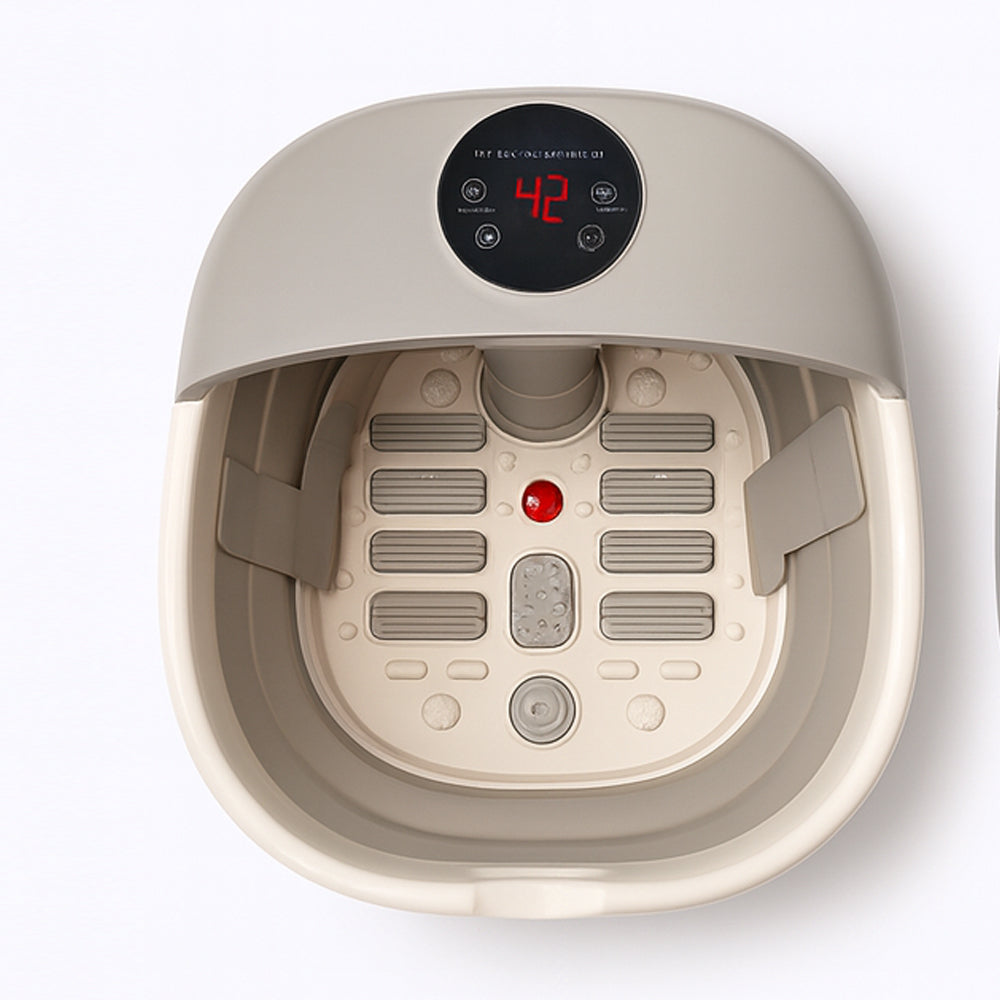 Sammenleggbar Luksus Fotbad m/massasje, temperaturkontroll &amp; fjernstyring
