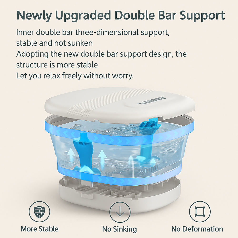 Sammenleggbart fotspa – Kraftig varme og dyp massasje