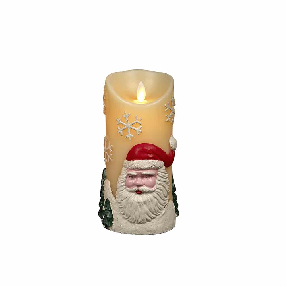 LED-lys med julemotiv - Ø9 x 18 cm - (Rød eller Hvit)