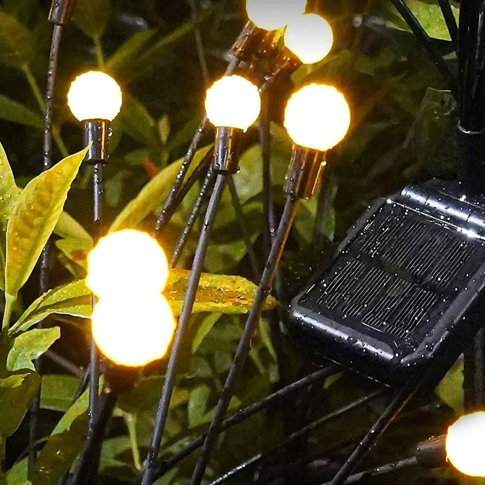 Ildflue, hagebelysning på spyd m/6-LED, 2-pakn.