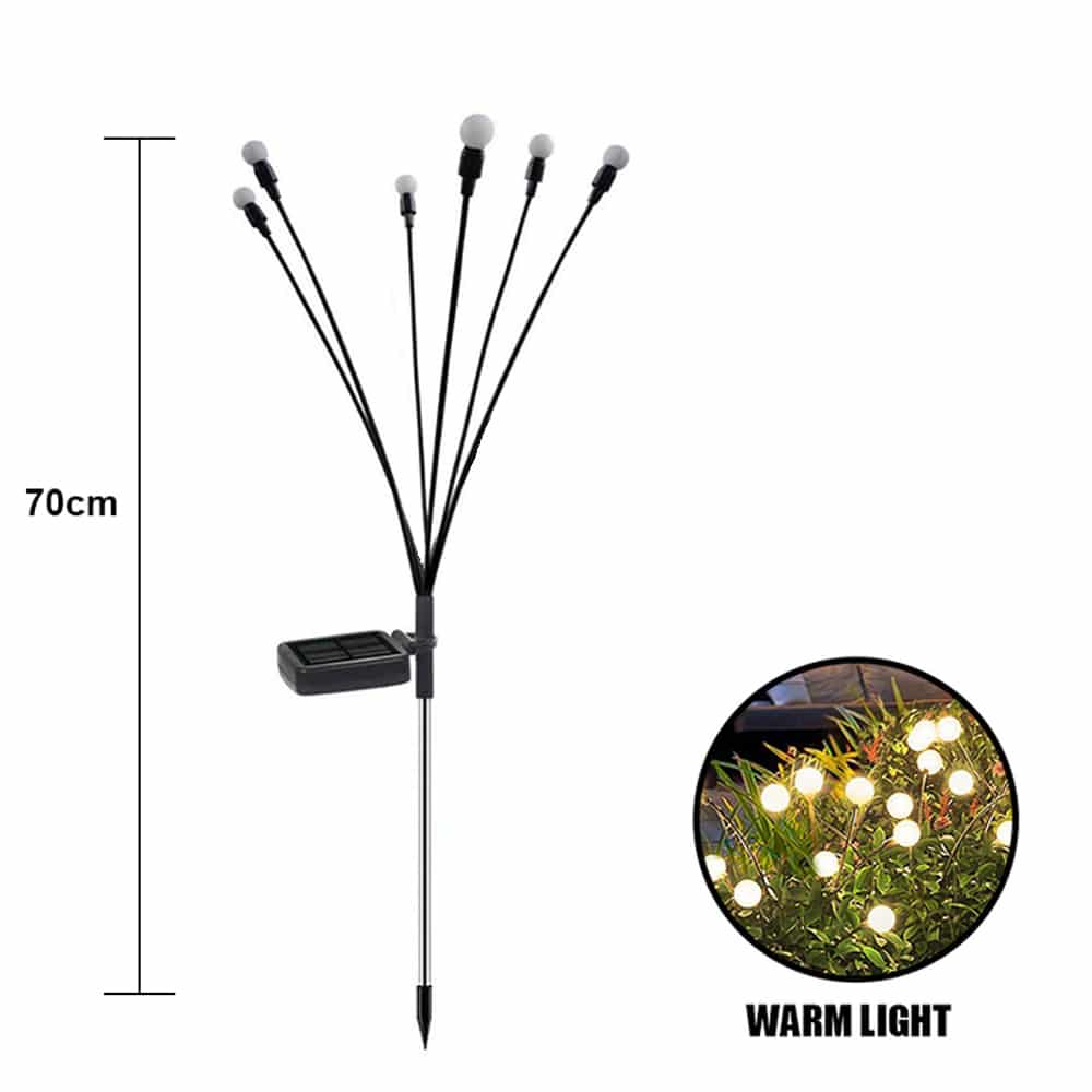Ildflue, hagebelysning på spyd m/6-LED, 2-pakn.