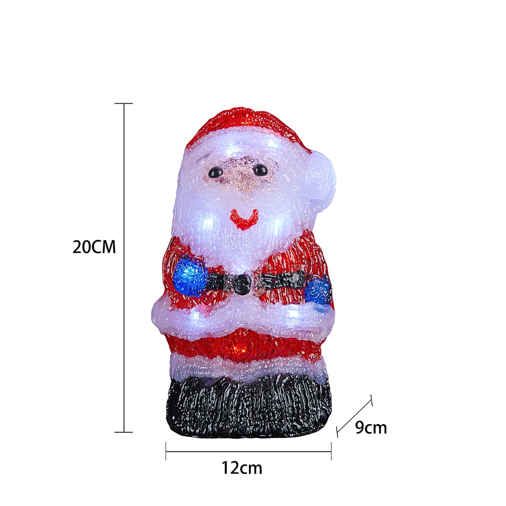 Julenisse Akryl - høyde 20 cm med LED-Lys
