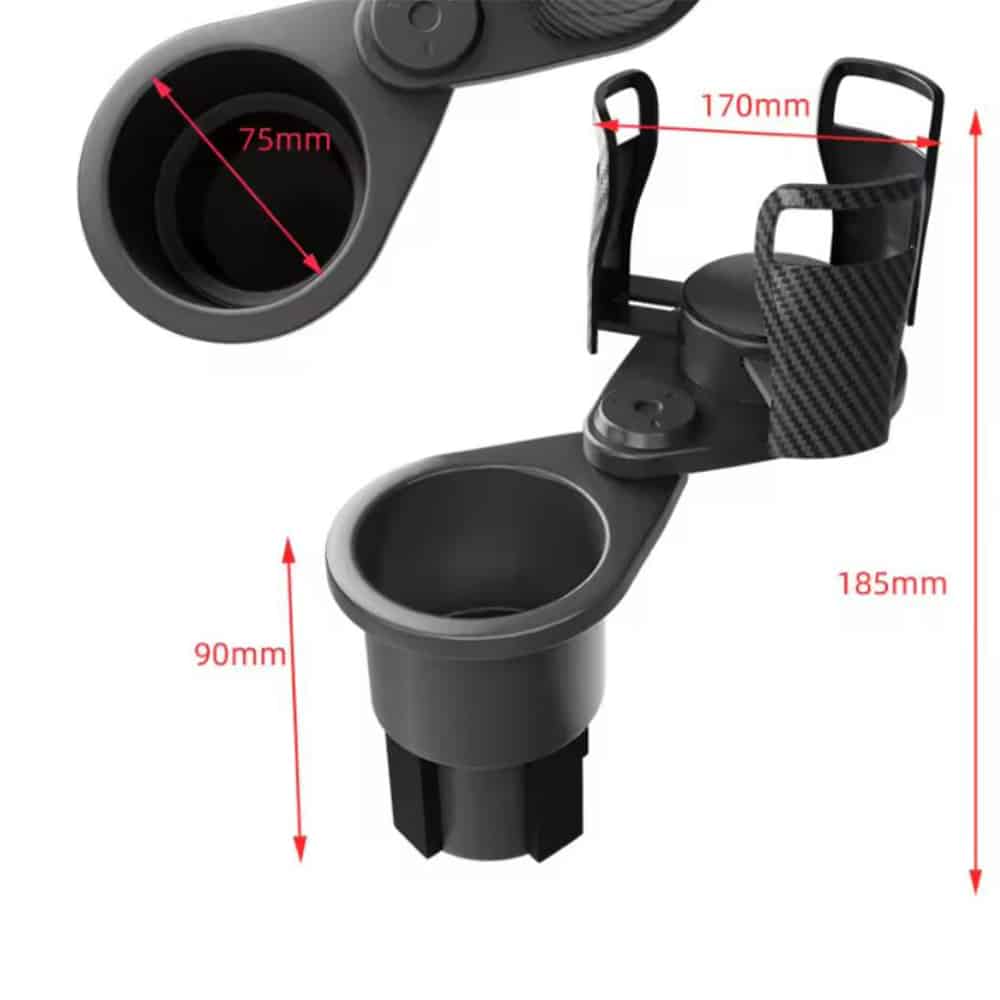 Multifunksjonell, 360-graders roterende koppholder