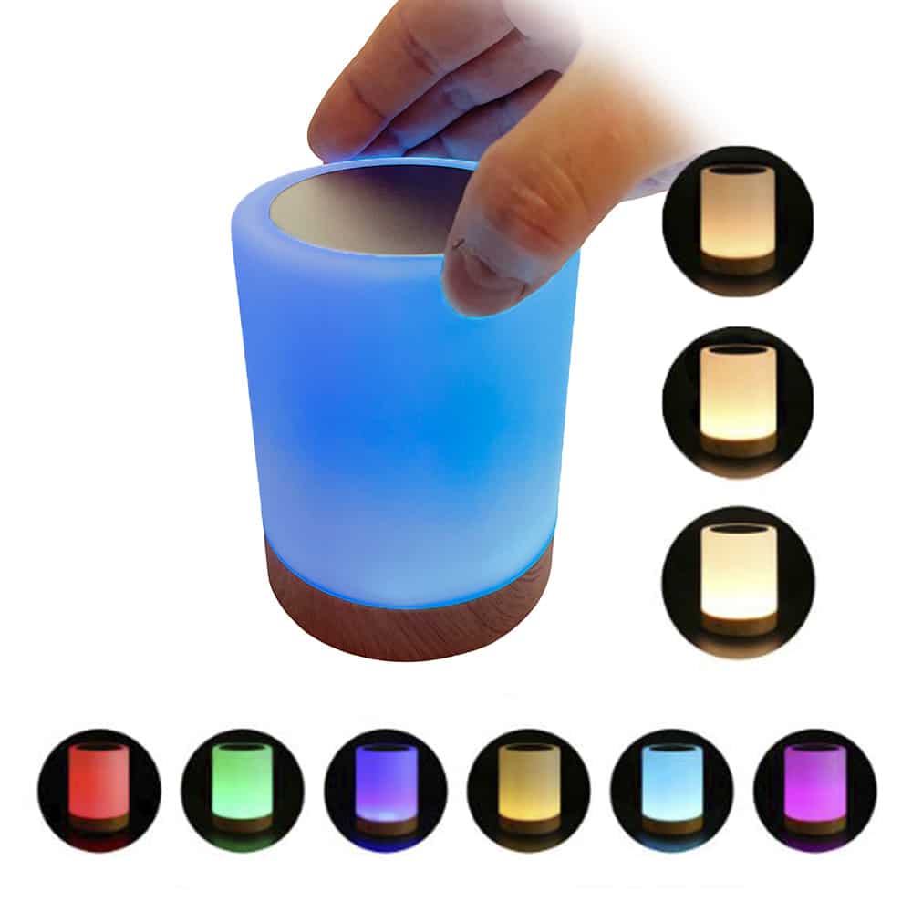 Dimbar LED-Bordlampe m/touch & RGB fargeskift