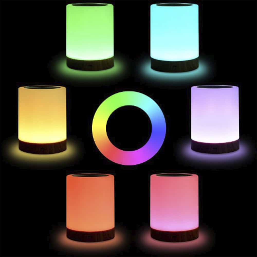 Dimbar LED-Bordlampe m/touch & RGB fargeskift