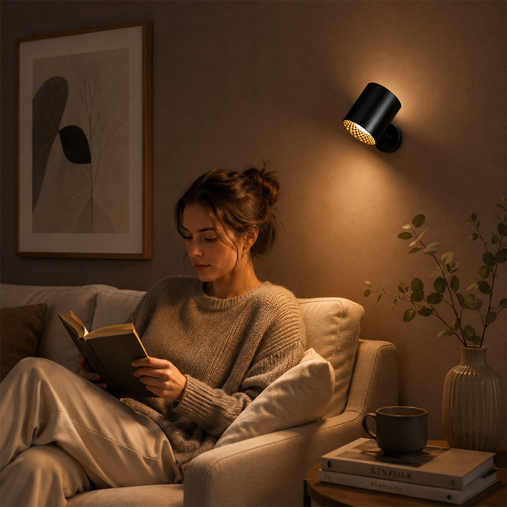 LED-nattlampe 360° roterbar, magnetisk, 3 fargetemperaturer – hvit eller svart