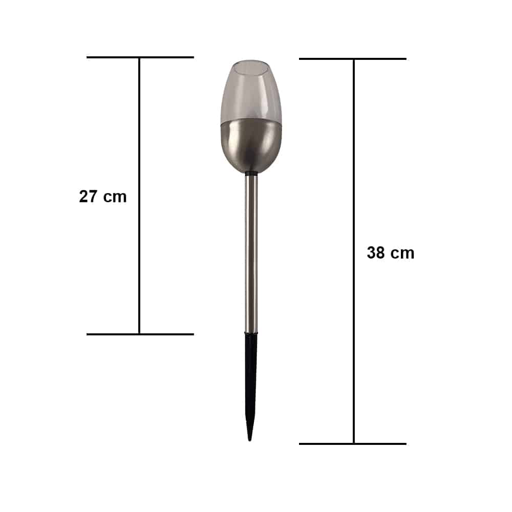 Bedlampe – Solcelle m/spyd 27 cm – pakke med 2 stk.