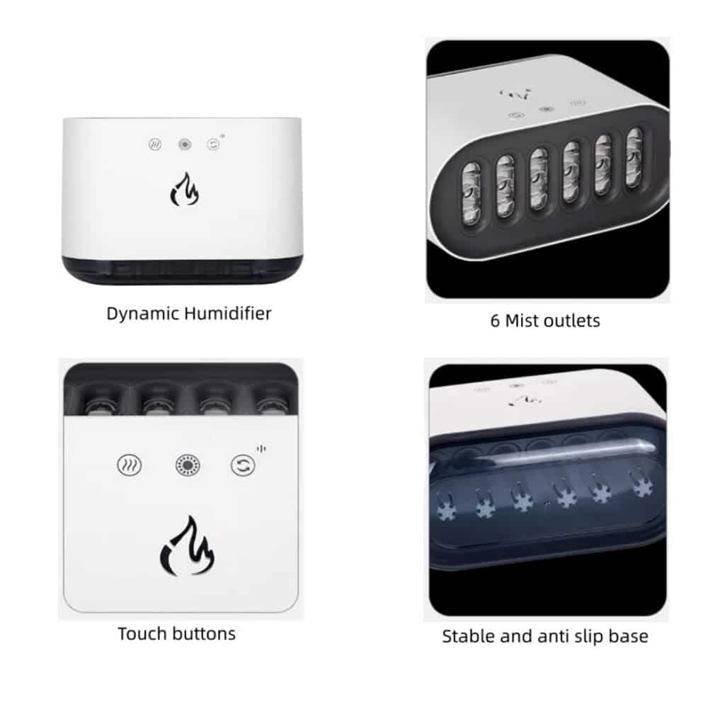 Dynamisk Luftfukter med 7 Fargerike Lys & Smart Styring
