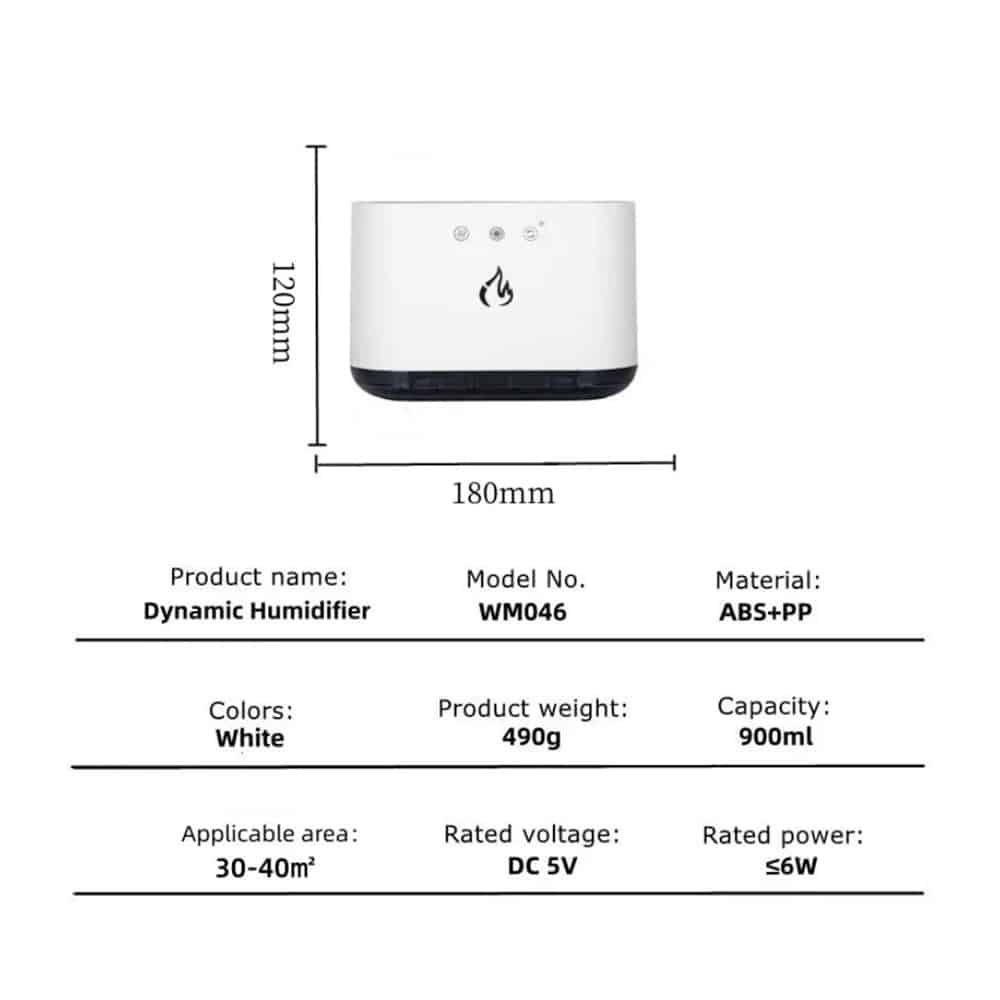 Dynamisk Luftfukter med 7 Fargerike Lys & Smart Styring