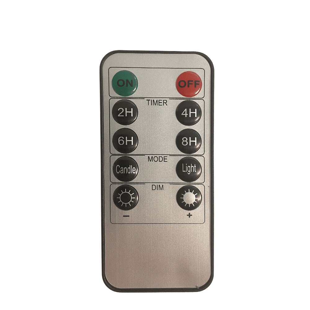 LED-lys i plast - 3 stk. - 7 cm - m/3D flamme og fjernkontroll - hvit