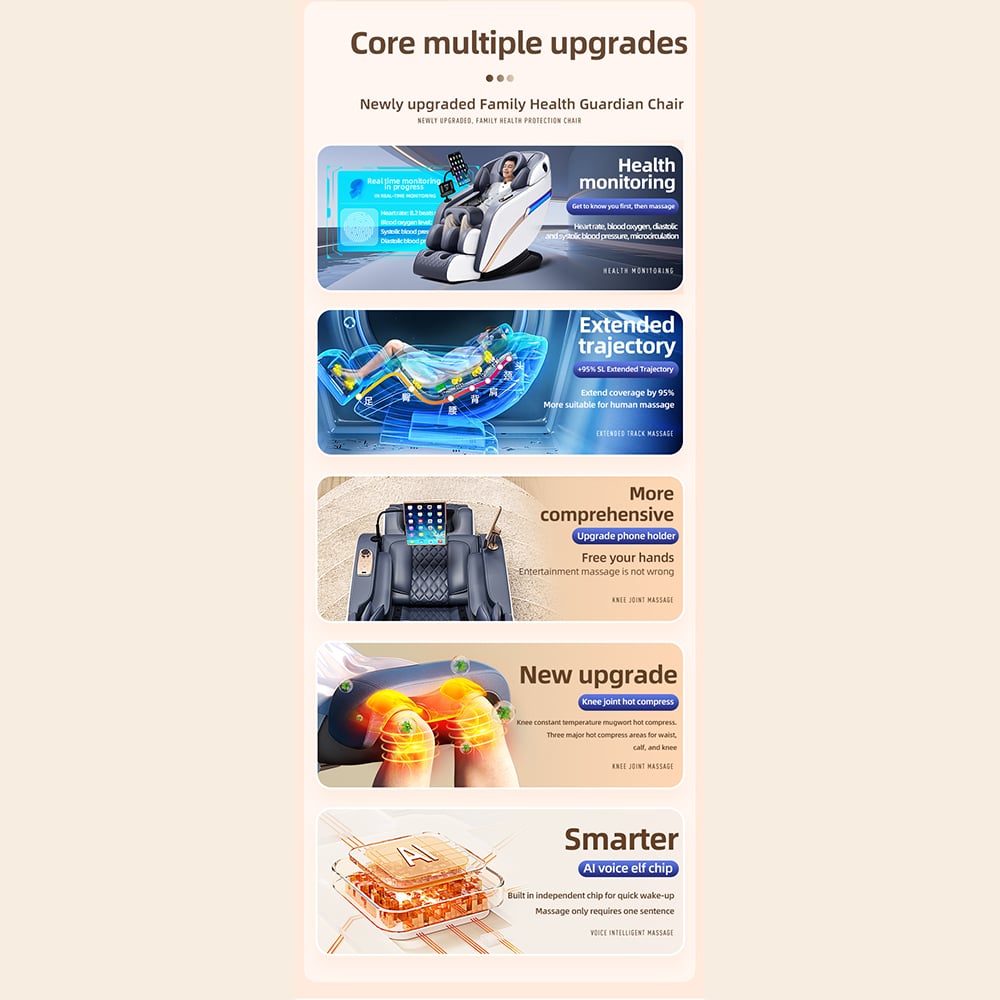 Pro+ Massasjestol 4D - Sort med Varmeterapi og Stemmekontroll