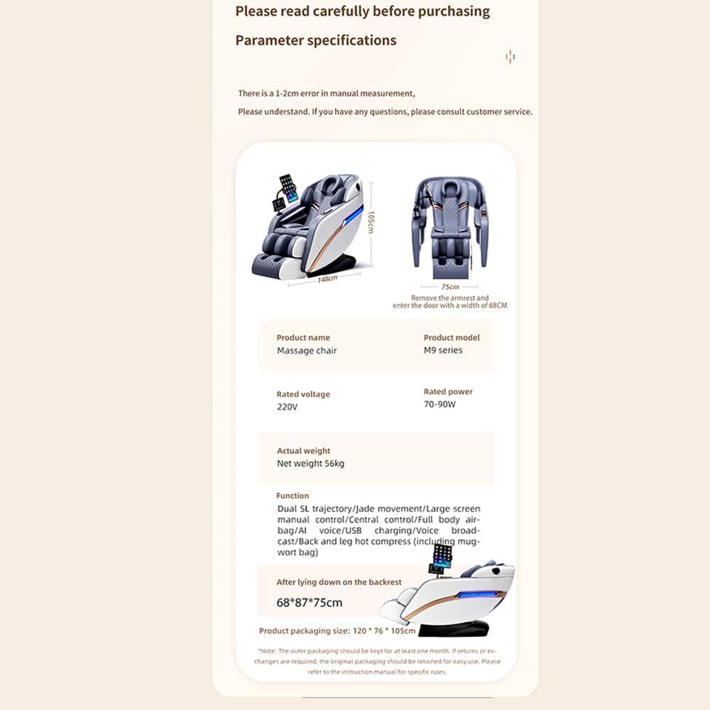 Pro+ Massasjestol 4D - Sort med Varmeterapi og Stemmekontroll