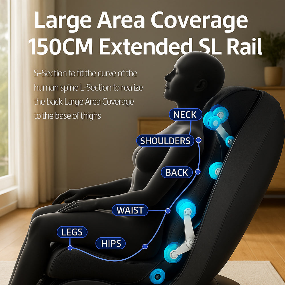 Massasjestol 3D med SL-teknologi, lufttrykksmassasje, Zero Gravity & Intelligent Styring – Modell 988R8