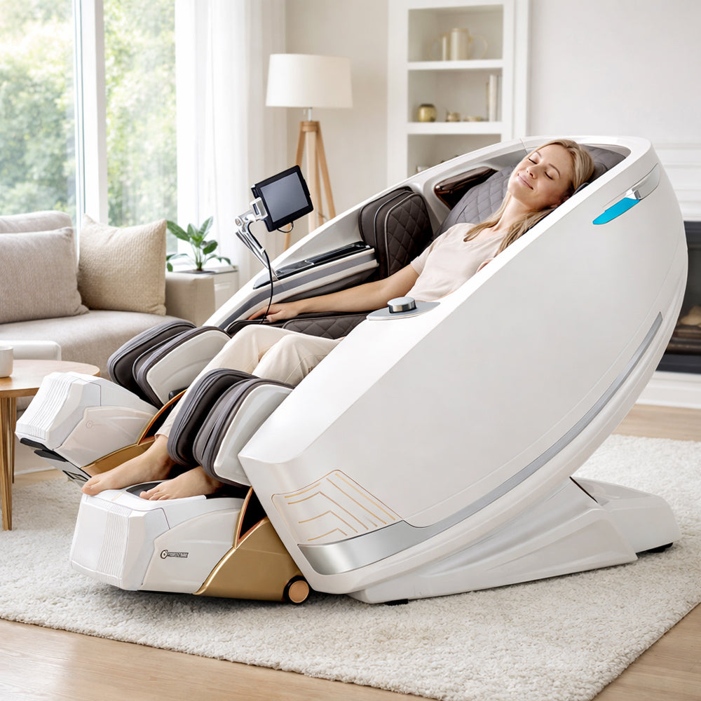 Massasjestol med 4D kroppsskanning, Dual Zone Stretching, 32 airbags, varme i korsrygg/ben og Zero Gravity - Modell 988A