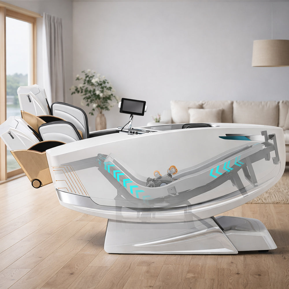 Massasjestol med 4D kroppsskanning, Dual Zone Stretching, 32 airbags, varme i korsrygg/ben og Zero Gravity - Modell 988A