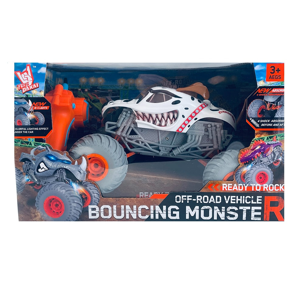 Monstertruck, fjernstyrt bil – lilla eller grå