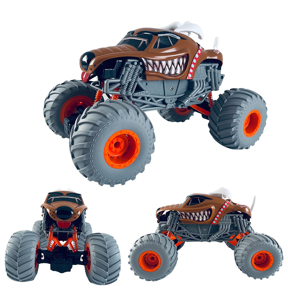 Monstertruck, fjernstyrt bil – lilla eller grå