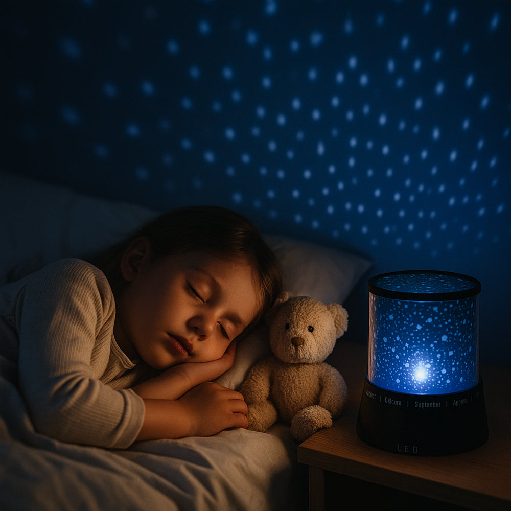 LED-nattlampe med Stjernehimmel