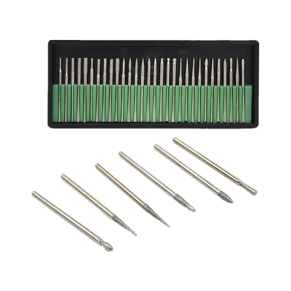 Neglebitsett Rustfritt Stål - 30 deler for elektrisk neglefil -