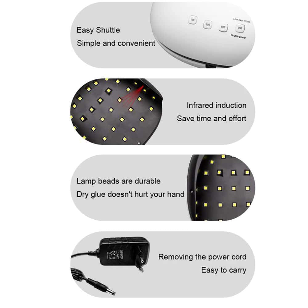 Negle UV-Lampe for 2 hender med 36 kraftige LED-lys