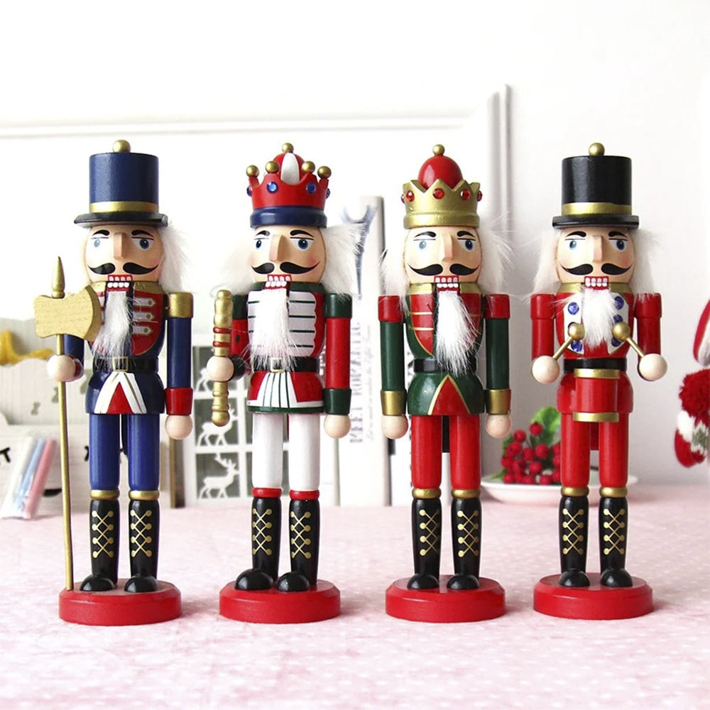 Nøtteknekkerfigurer i Tre - 24 cm, sett med 4 sjarmerende figurer