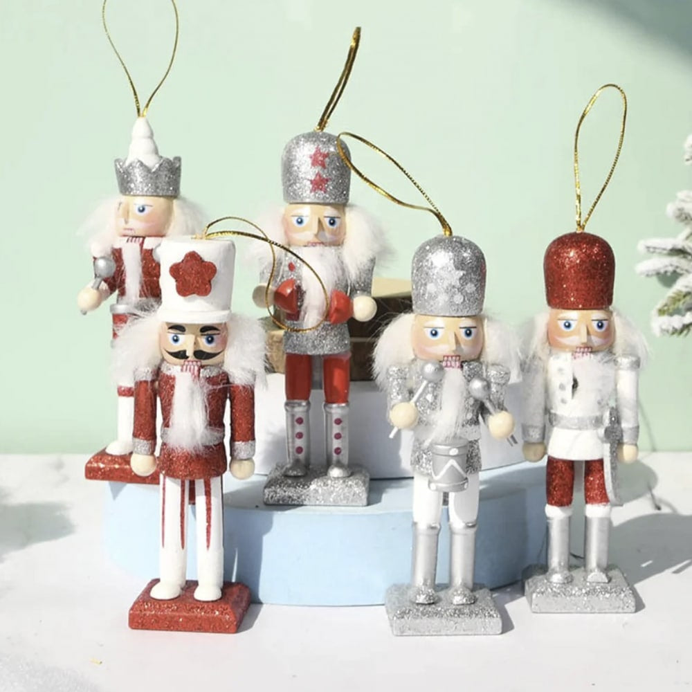 Nøtteknekkerfigurer i Tre - 12,5 cm, sett med 5 figurer -