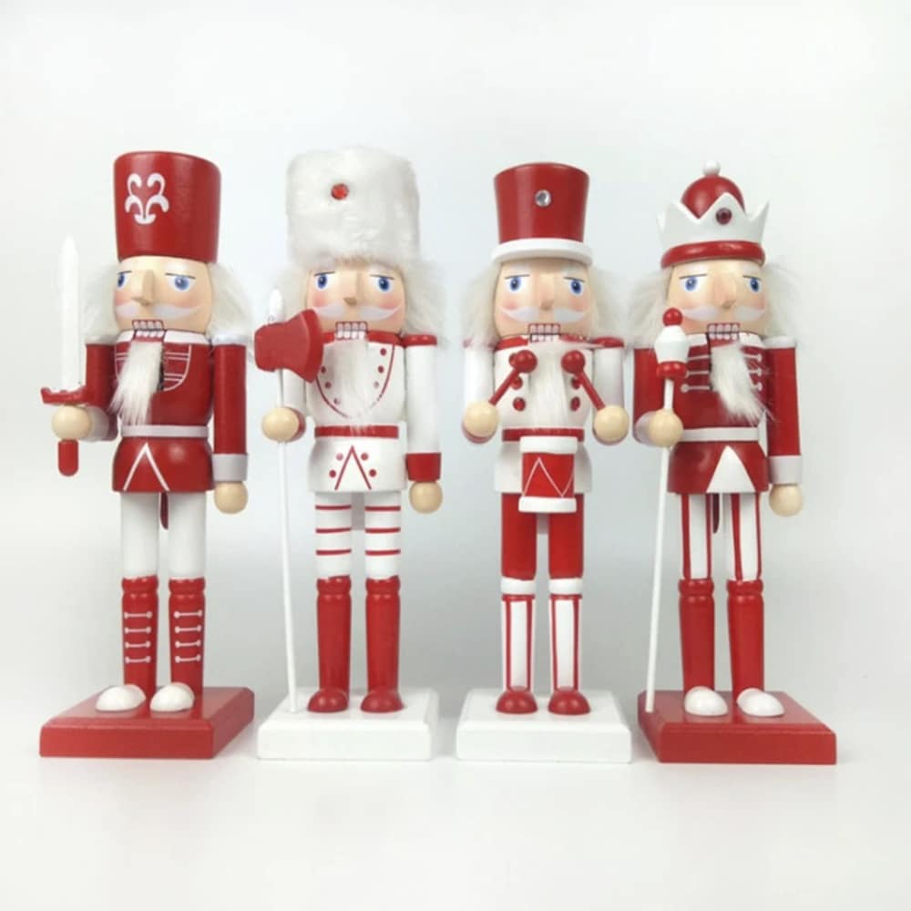 Nøtteknekkerfigurer i Tre - 24 cm, sett med 4 figurer -