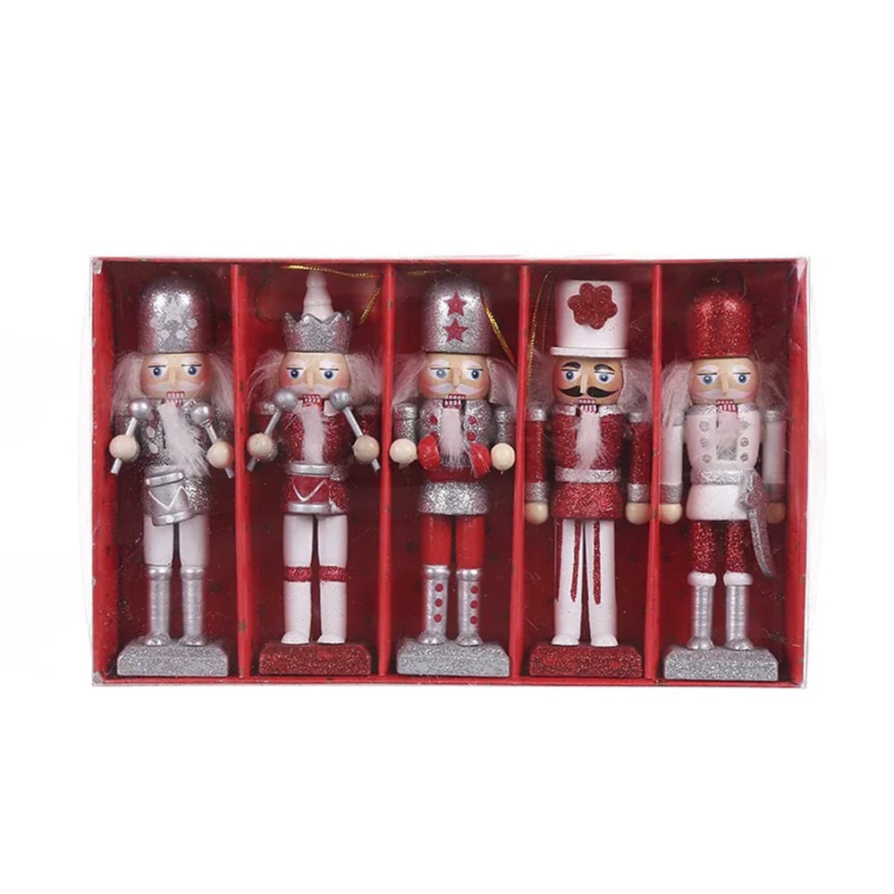 Nøtteknekkerfigurer i Tre - 12,5 cm, sett med 5 figurer -