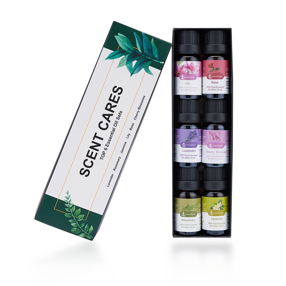 Eteriske oljer (6 x 10 ml) - 100 % ren og naturlig