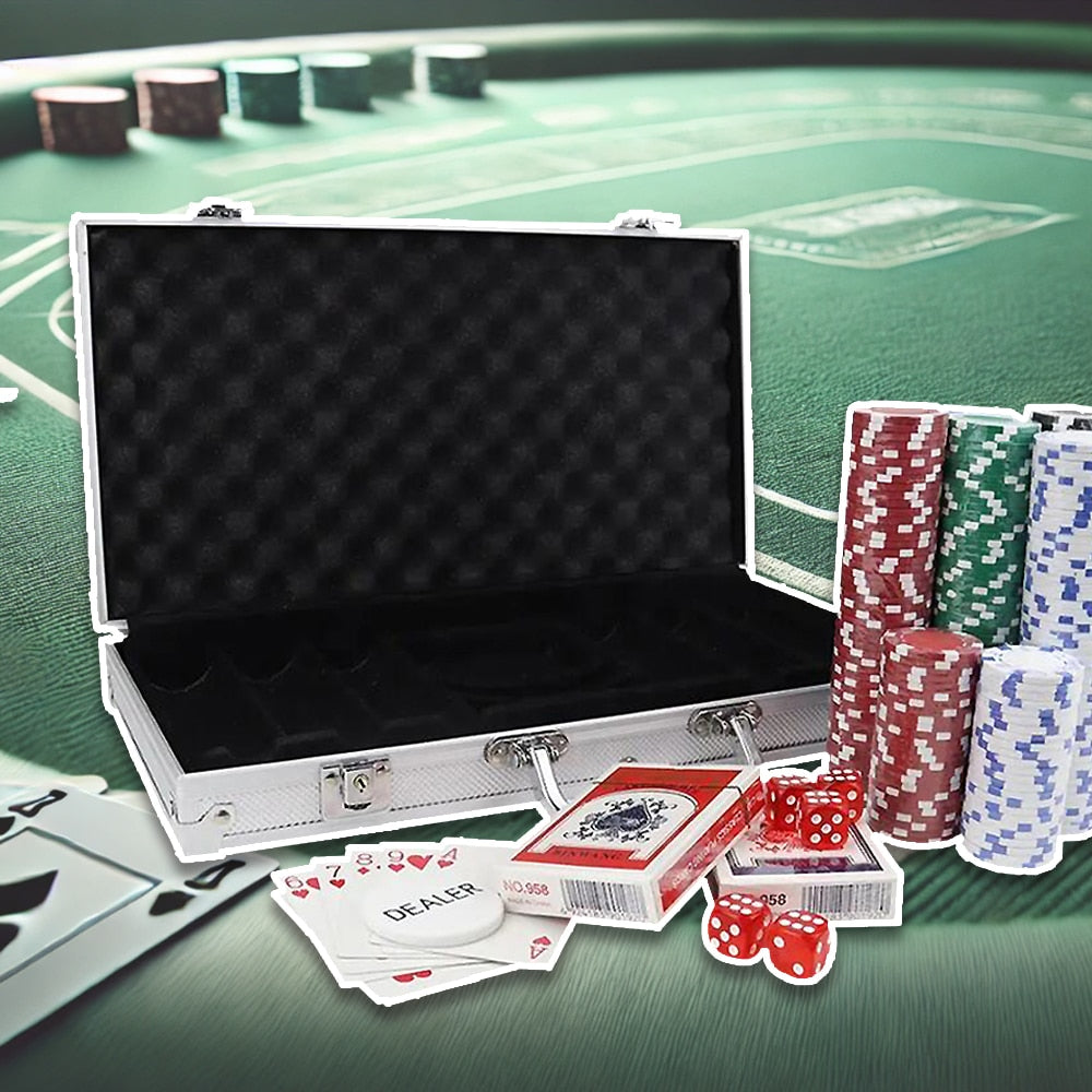 Pokersett i koffert med 300 sjetonger
