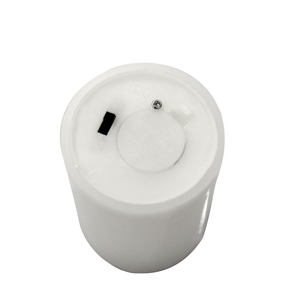 LED blokklys i plast - 6 stk. - 7,4 cm - m/3D flamme - hvit