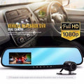Dashcam-ryggespeil med front-/bak-kamera (Full HD og Nattsyn)