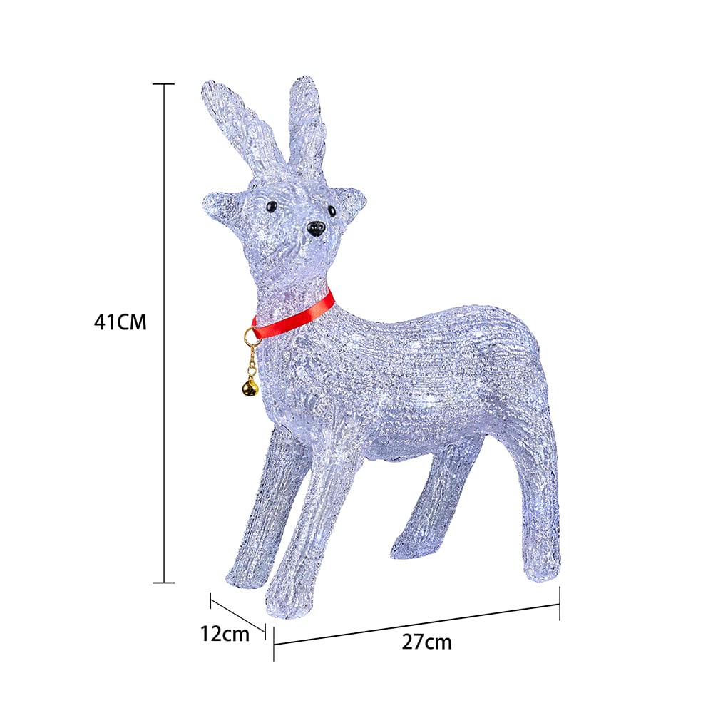 Reinsdyr Akryl - høyde 41 cm med LED-lys