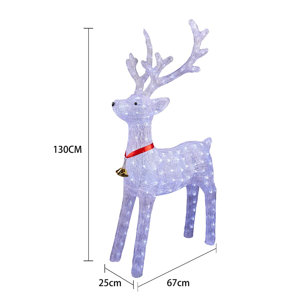 Reinsdyr i akryl – høyde 130 cm med LED-lys