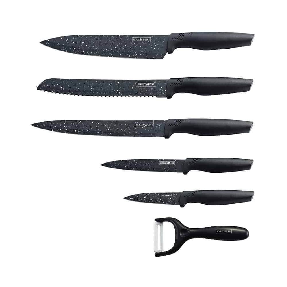 Knivsett (5 deler + skreller) Royalty Line m/marmorbelegg