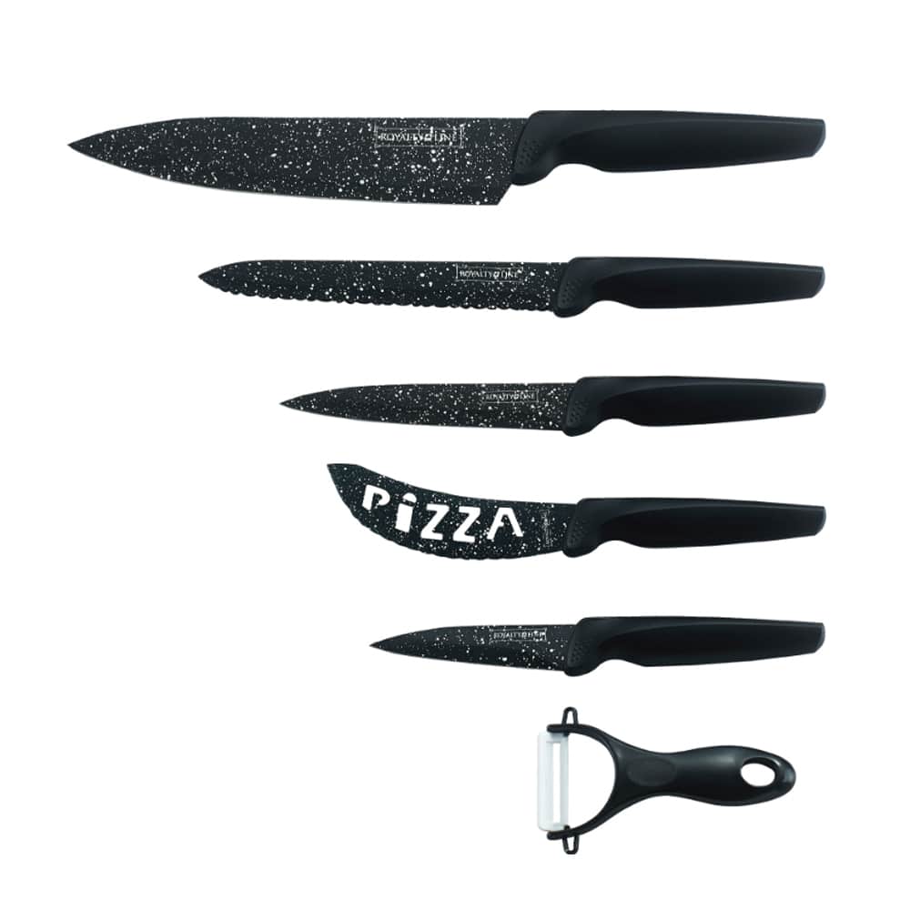 Knivsett (5 deler + skreller) Royalty Line m/marmorbelegg